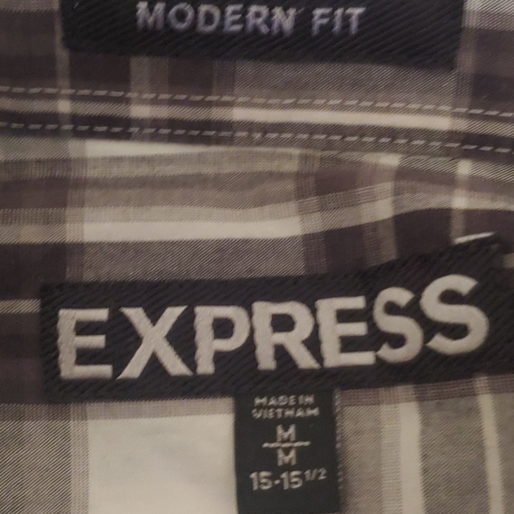 Express Blk Grey Button Up - Picture 2 of 3